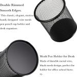 Black Mesh Metal Pen Organizer - 6 Pack