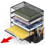 5-Tier Document File Tray with Drawer and Pen Holder