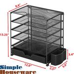 5-Tier Document File Tray with Drawer and Pen Holder