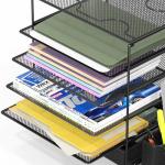 5-Tier Document File Tray with Drawer and Pen Holder
