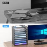 10-Tier Black Mesh Paper Organizer with Handles