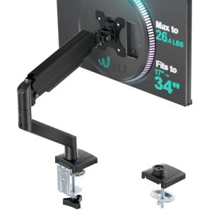 WALI Adjustable Gas Spring Monitor Arm for 34" Screens