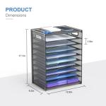 10-Tier Black Mesh Paper Organizer with Handles