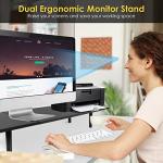 Dual Monitor Stand Riser for Desk Adjustable 32-40 Inch