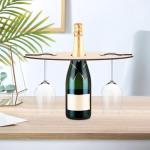 Bamboo Wine Rack with Glass Holder Display