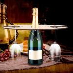 Bamboo Wine Rack with Glass Holder Display