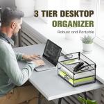 Daltack 3-Tier Mesh Paper Organizer with Handle