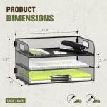 Daltack 3-Tier Mesh Paper Organizer with Handle