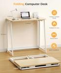 Compact Oak Folding Desk for Small Spaces
