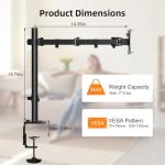 Adjustable Single Monitor Stand for 13-27 Inch