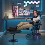 Adjustable PU Foot Rest Ottoman for Desk Comfort