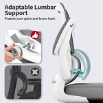 Ergonomic White Office Chair with Lumbar Support