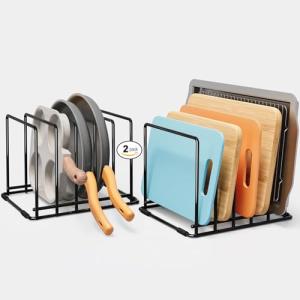 Cutting Board and Tray Organizer Rack - 2-Pack
