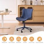 Navy Blue Armless Rolling Office Chair with Comfort