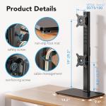 Dual Monitor Stand - Adjustable Desk Mount Arm