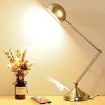 TOBUSA Dimmable Gold Desk Lamp with USB Port