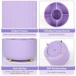 360 Rotating Purple Desk Organizer with 5 Slots