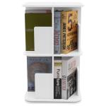 Compact 2-Tier Rotating Bookshelf for Corners