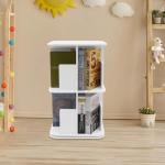 Compact 2-Tier Rotating Bookshelf for Corners