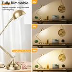 TOBUSA Dimmable Gold Desk Lamp with USB Port