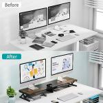 Dual Monitor Stand with Storage - Wood & Steel