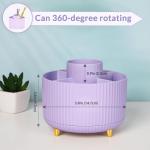 360 Rotating Purple Desk Organizer with 5 Slots