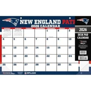 New England Patriots 2026 Desk Calendar 17x11