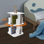 Compact 2-Tier Rotating Bookshelf for Corners