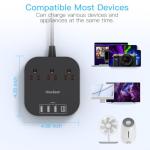 10ft Long Power Strip with USB C Ports