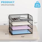 Marbrasse 4-Tier Mesh Paper Organizer for Desk