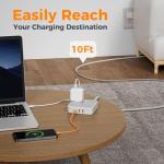 TESSAN 10ft Surge Protector Power Strip with USB