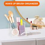 Banafich Clear Acrylic Pen Holder with 3 Compartments