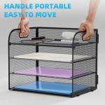 Marbrasse 4-Tier Mesh Paper Organizer for Desk