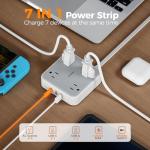 TESSAN 10ft Surge Protector Power Strip with USB