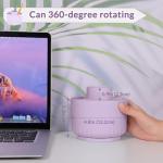 Purple 360° Rotating Desk Organizer with 5 Slots