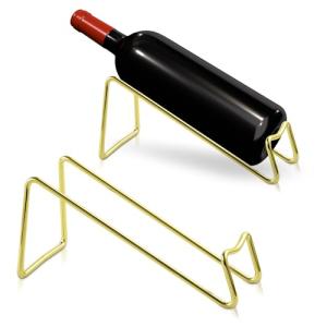 Gold Metal Wine Rack Set for Countertop Storage