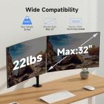 Adjustable Dual Monitor Stand for 32-Inch Screens