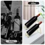 Gold Metal Wine Rack Set for Countertop Storage