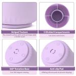 Purple 360° Rotating Desk Organizer with 5 Slots