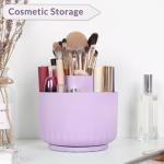 Purple 360° Rotating Desk Organizer with 5 Slots