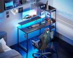 ODK 40-Inch Reversible Gaming Desk with LED Lights