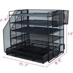 Black Desk Organizer Set with File Holder and Drawer