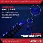 Olsa Tools Aluminum Socket Organizer – Blue Rails