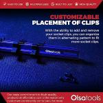 Olsa Tools Aluminum Socket Organizer – Blue Rails