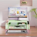2-Tier Monitor Stand with Drawer and Accessories