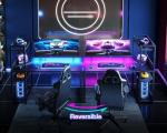 ODK 40-Inch Reversible Gaming Desk with LED Lights