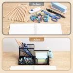 M&G Mesh Pen Holder with Sticky Notes Organizer