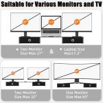 Adjustable Dual Monitor Stand with Storage Drawers