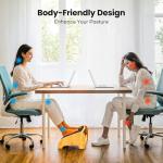 Ergonomic Bamboo Under Desk Footrest with Massage Surface
