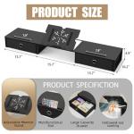 Adjustable Dual Monitor Stand with Storage Drawers